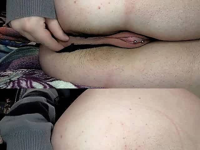 FTM cat hunk inserting butt-plug + tail