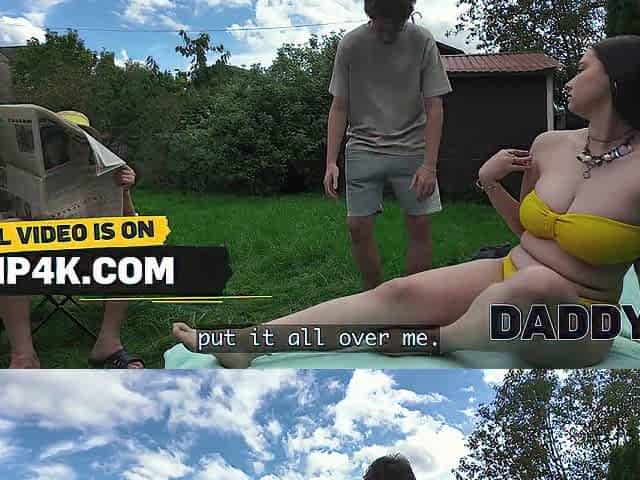DADDY4K. Wet Breasts and a Vagina for his Dad