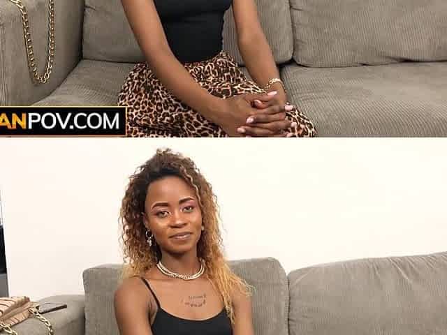 Natural Bazookas Ebony Honey Rides Giant White Dong In Homemade Try-out