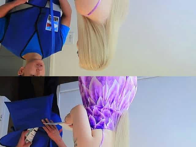 Unemployed Blonde Bimbo Gets Offers By Banging Asian