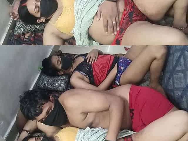 Real Sex Indian Wife Fucked in Together with Her Step Sister