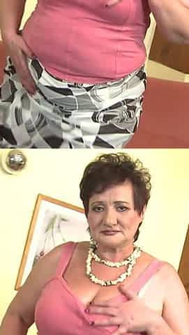 Curvy Mature Woman Josina Fucks Herself with a Big Dildo.