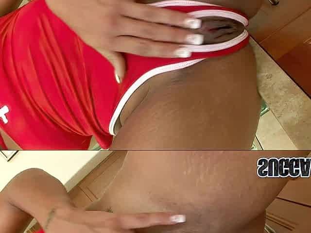 Black Stunner Millian Blu Merits a Large Ebony Jock