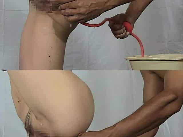 Elmers Wife Anal Fisting And Enema With One Leg Tied High