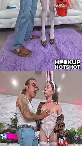 Tess Sucks Bryan's BBC with Sloppy Wet Technique Fast!