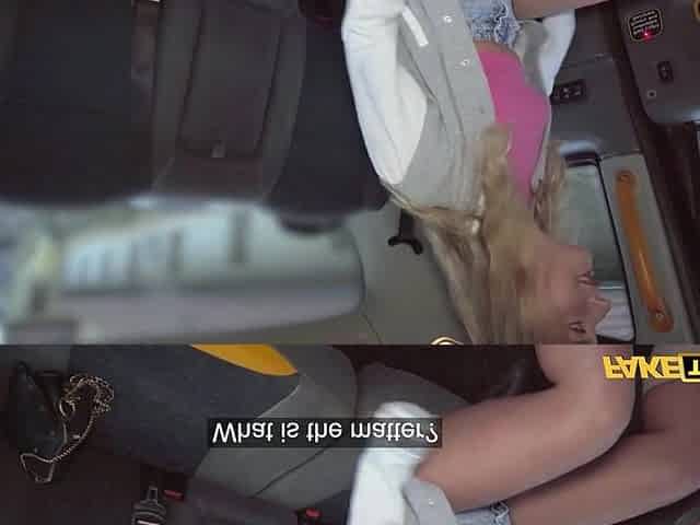 Fake Taxi Blond French chick swallows each drop of cum from a large rod