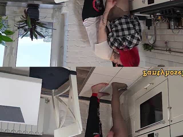 Hawt alt pair have hose sex in the kitchen