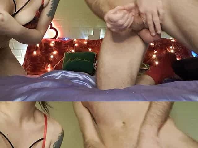 Christmas Blowjob. Hardcore Sex Big Dick Cumshot