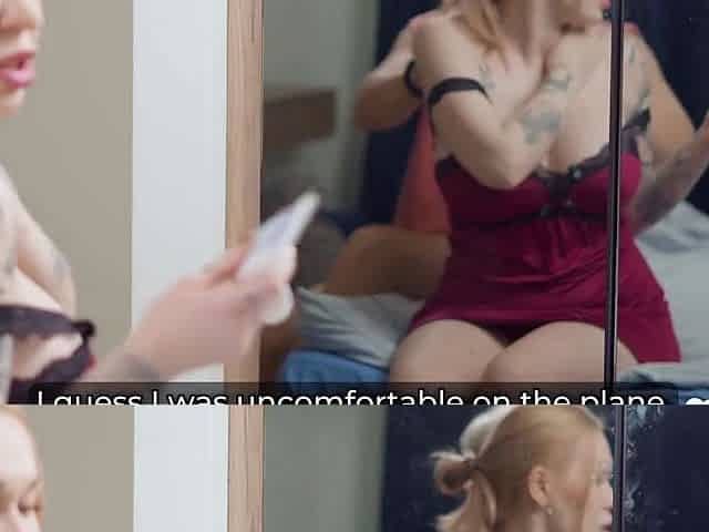 Tattooed Blonde Hotel Petting and Passionate Sex