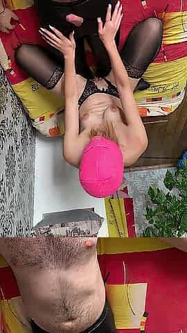 In leather panties, that guy banged a hotty in nylons and pants with a slit