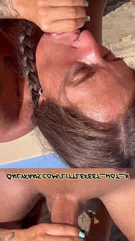?I Suck My CORPULENT DICK In The Public Beach Untill This chab Drop All His Cum In My Breasts?(Risky BJ)