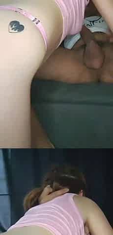 Skinny Little Slut Bouncing Her Vagina Into a Huge Cock