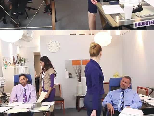 Office group fuck with naughty MILFs Katalina MIlls and Gigi Flamez