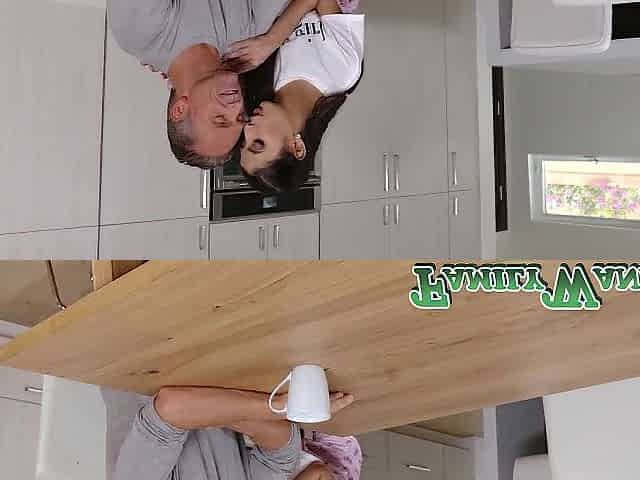 Wild sweetheart doggy style drilled by stepdad