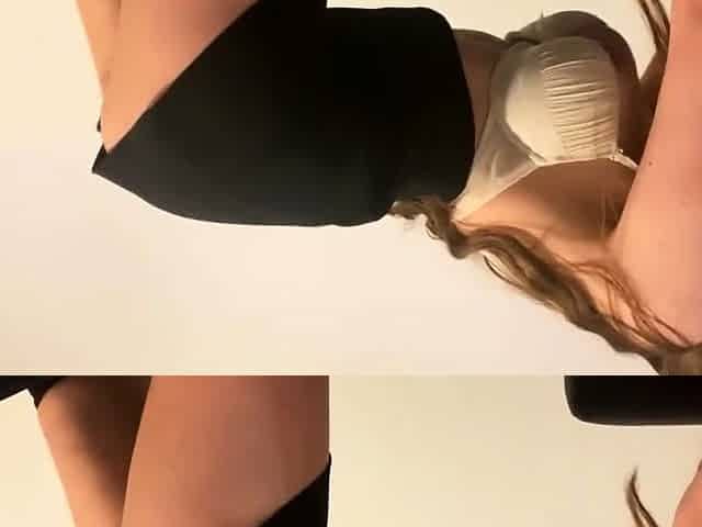 Lonely Big-Titted Brunette Babe Masturbates on Webcam