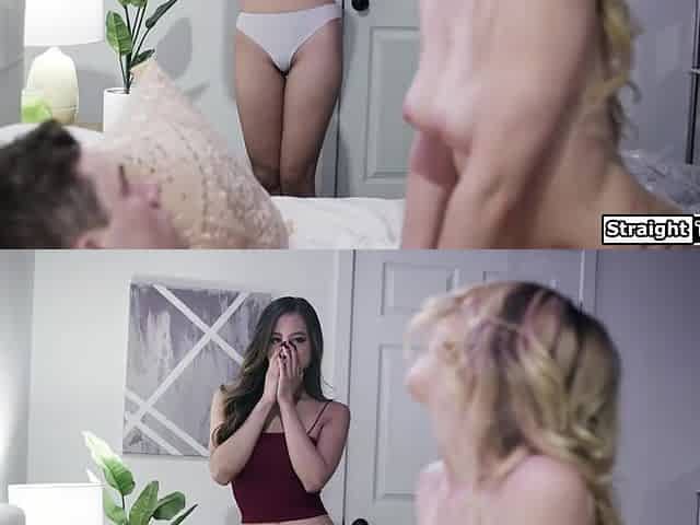 Why are you sucking off your stepbrother next to me in bed?