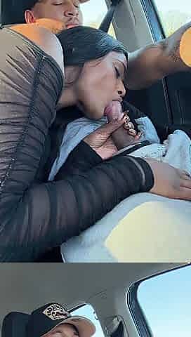 sloppy fellatio in car