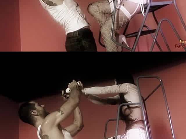 Impressive man gets to fuck a smutty whore on the floor