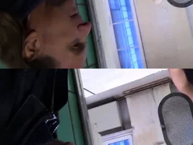 MyDirtyHobby - Public bathroom fuck ends with a huge facial