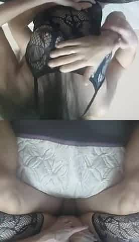 Slim slim wife sits on her spouse's cock