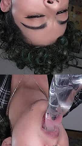 FtM Sloppy Oral Sucking with Fangs!