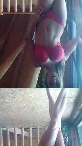Glamour babe with big boobs masturbates in lingerie