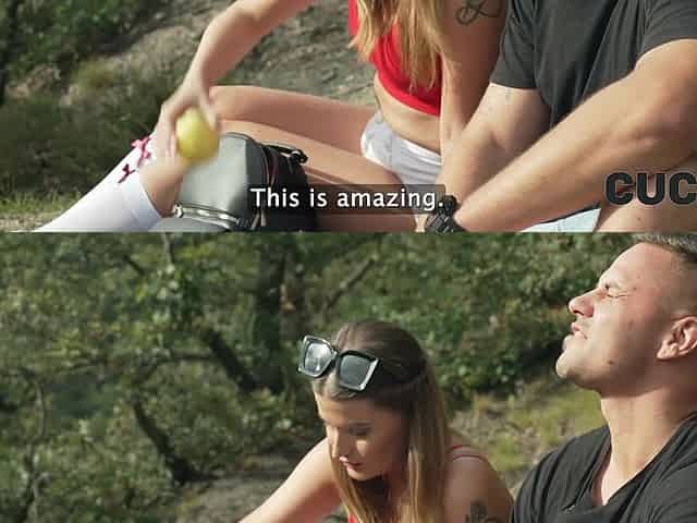 CUCK4K. Husband invited two guys with big dicks to fuck his wife in the forest