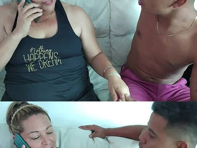 Stepson Helps a Hot Mature with Her Pussy