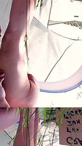 Nymphomaniac German Teen Let Stranger Fuck Her Without Condom at Beach