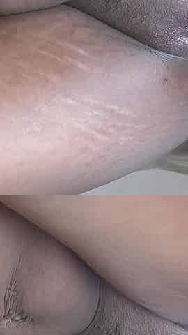 Close-up - Big White Cock Impregnates Black Shaved Pussy