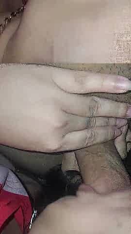 Cute beauty swallowing a white dude's massive veiny penis