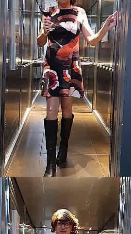 Breasts and penis in hotel elevator