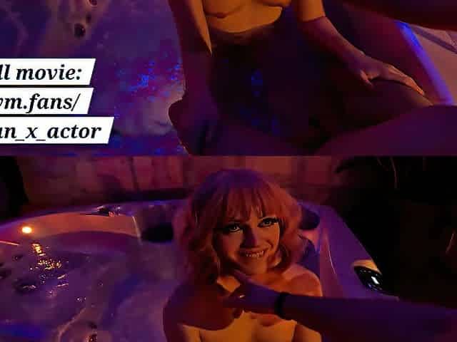 My caged sissy doxy sucks me off in the sexy tub