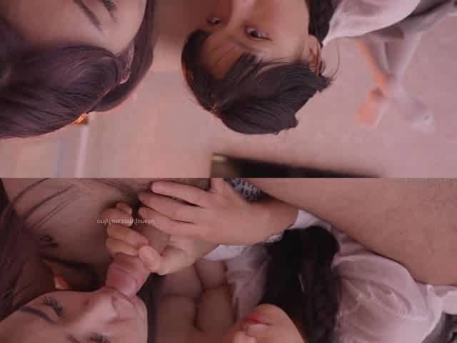 Amateur Asian College Teen Gives Blowjob
