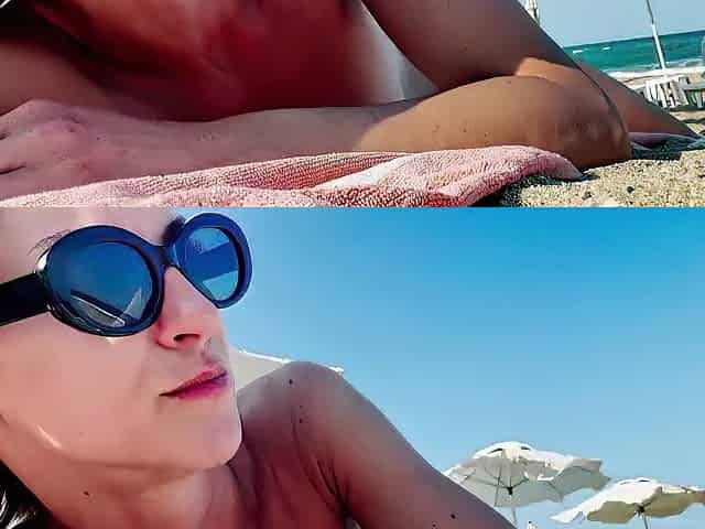 Relaxing at the nudist beach