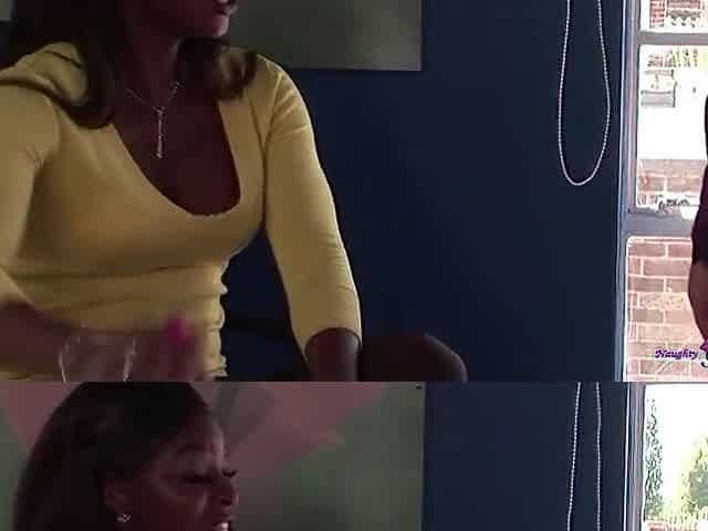Angered by her white boss the ebony secretary resolves to fuck and relieve the tension
