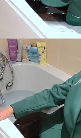 In the Bath Green and Black Uniform Featuring Lily
