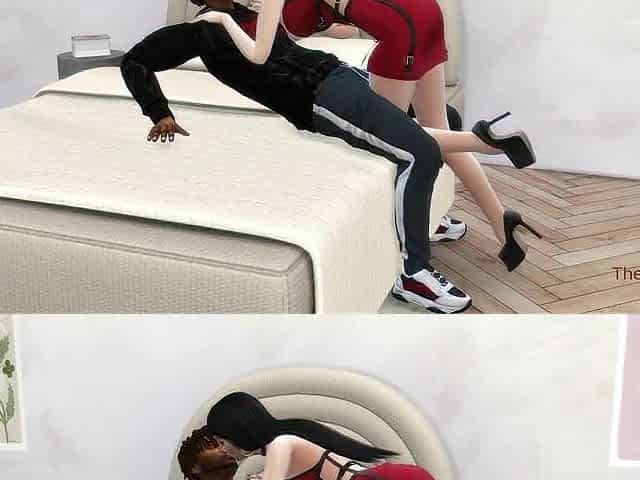 White gal seduces ebony dude with giant jock