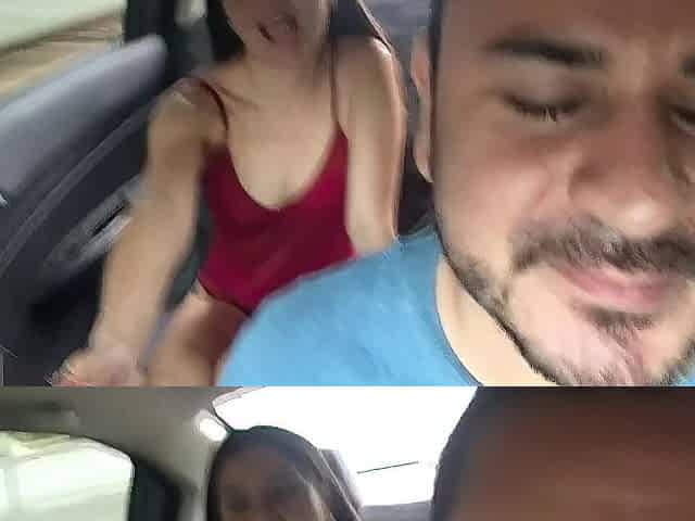 youthful Colombian gives control of the lush to the uber driver so that guy can make her run