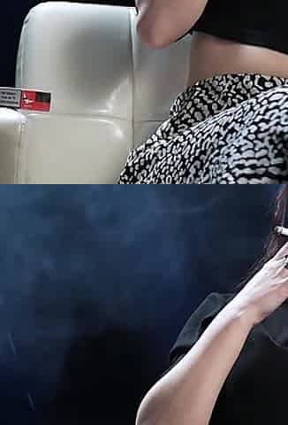 Cute Russian Redhead Smoking in Leopard Pants