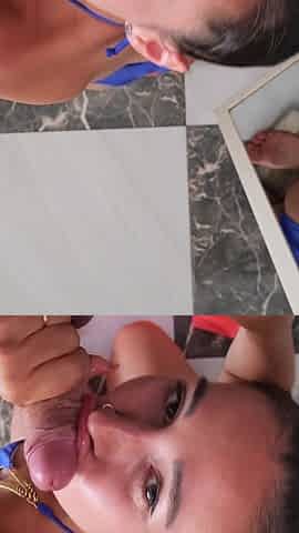 Deep and Intense Blowjob with Ball Sucking and Mouth Cumshot