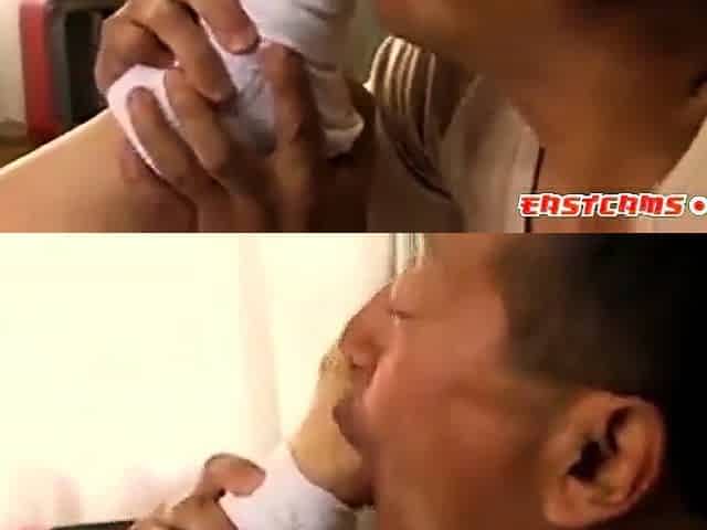 Japanese licking feet and armpit