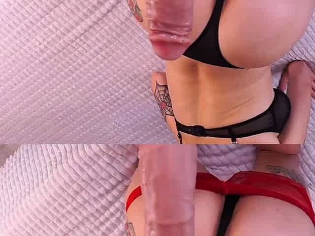 Hot teen redhead toying her pussy on webcam