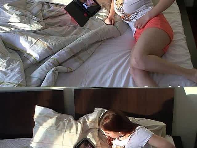 Rebecca fox watches porn in solo