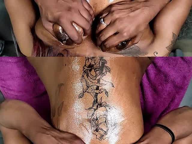Oiled up Indian Girl Playing with Candle Wax and Talking Dirty