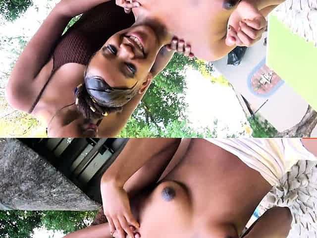 Big Tits Ebony Lesbians Sharing Toys