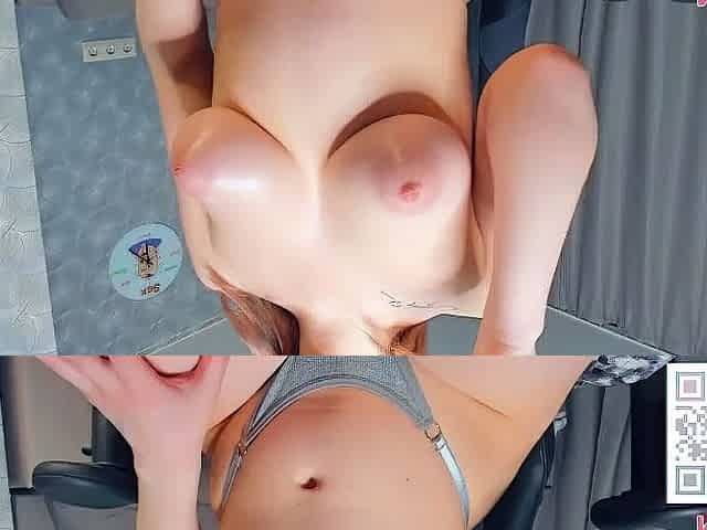 Big boob brunette masturbates on webcam