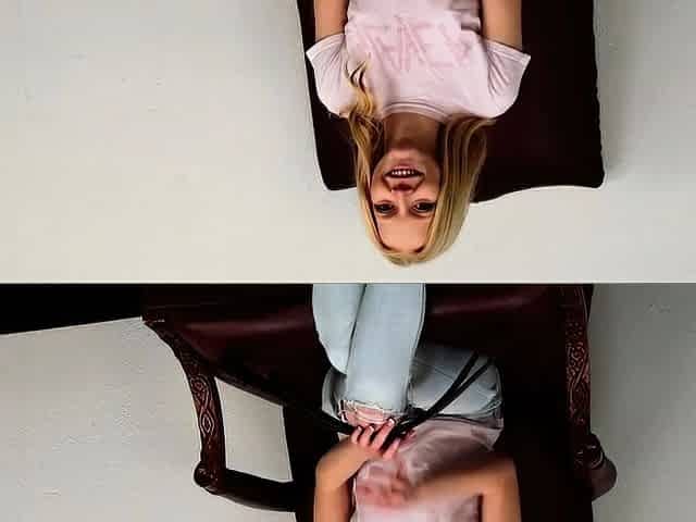 Sexy blonde teen got her sweet ass spanked hard