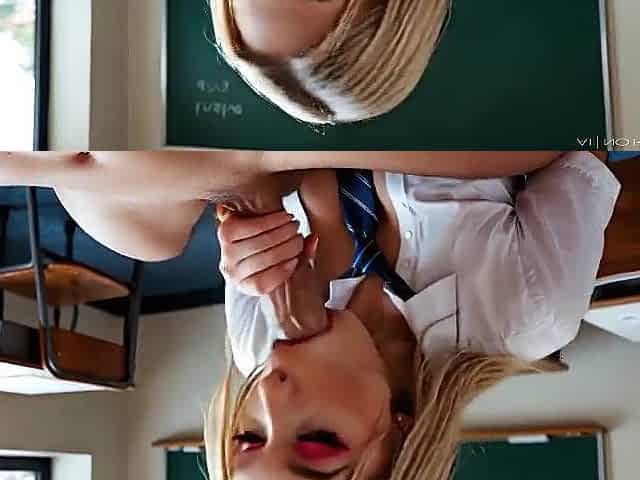 Large Bazookas Teacher is Enticed by her Student with Large Weenie during a Intimate lesson - Ai Generated