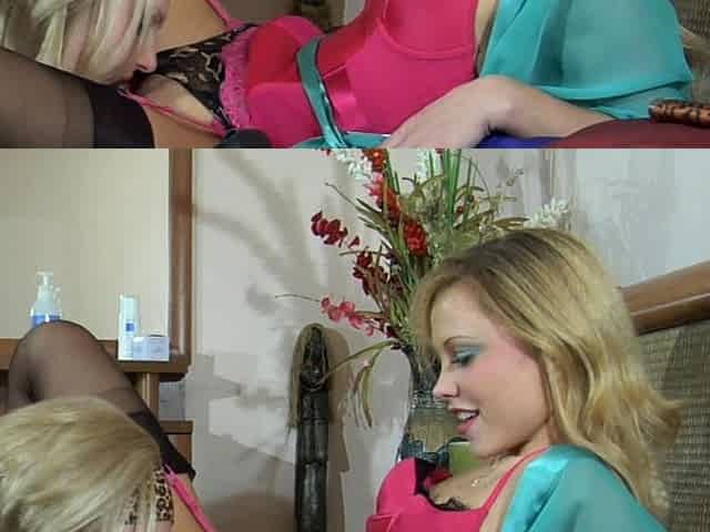 Lingerie strapon babes spank and peg weak sissy guy